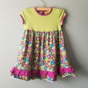J. Khaki Girls Floral Ruffle Dress Sz 2T